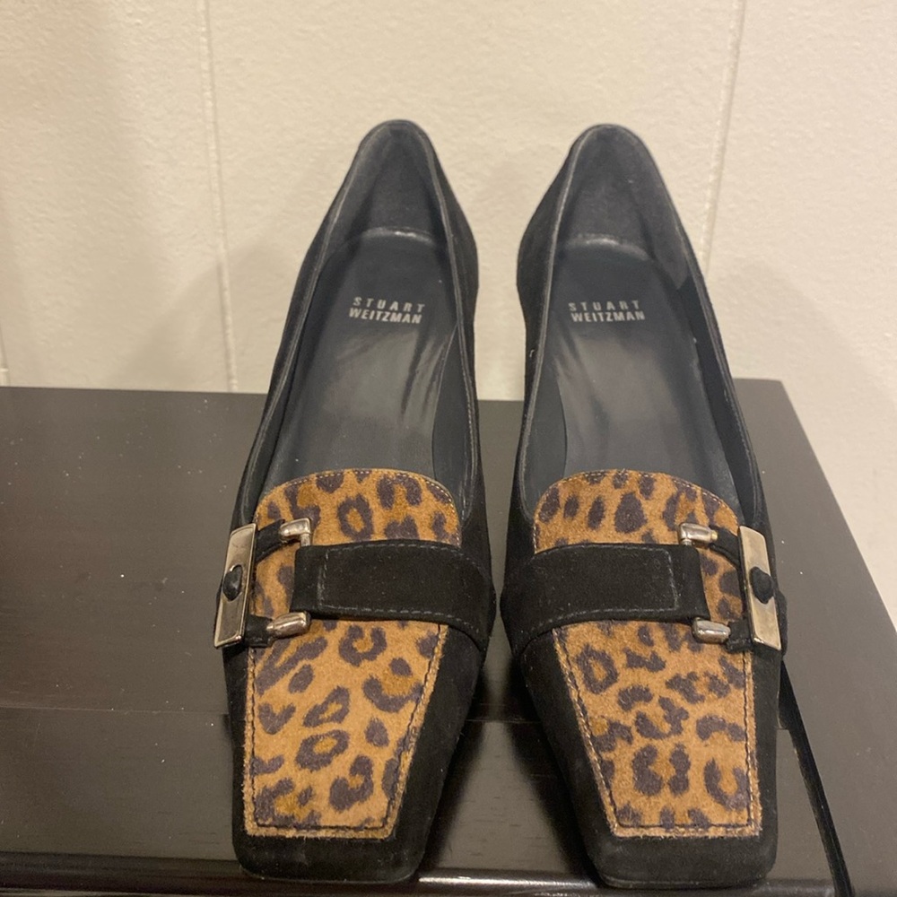 Stuar Weizmann women’s shoes black suede  Leopard